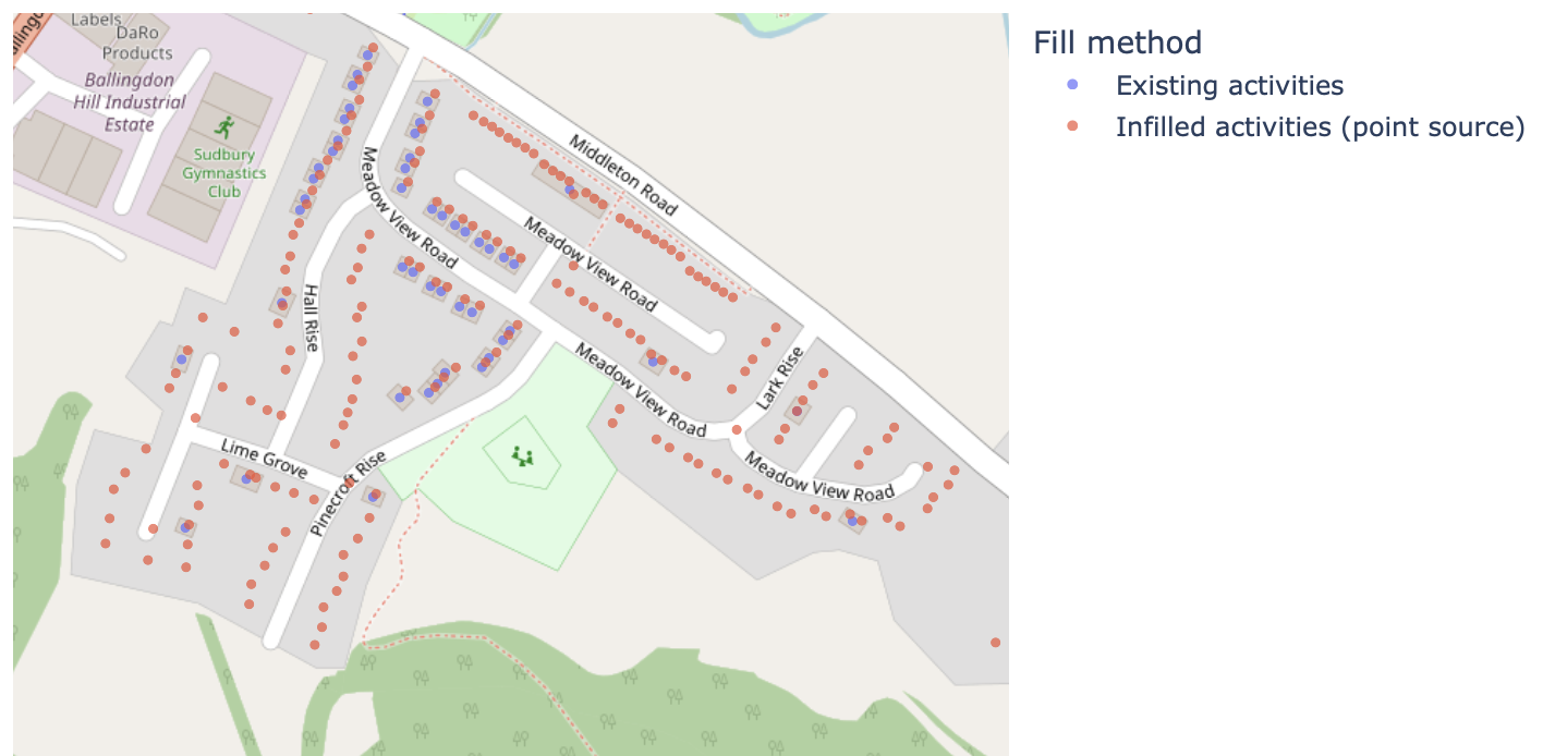 Suffolk data point missing activity fill allowing infilling where up to 5% of the area is already occupied